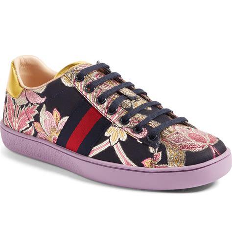 floral gucci sneakers|gucci ace metallic snakeskin sneakers.